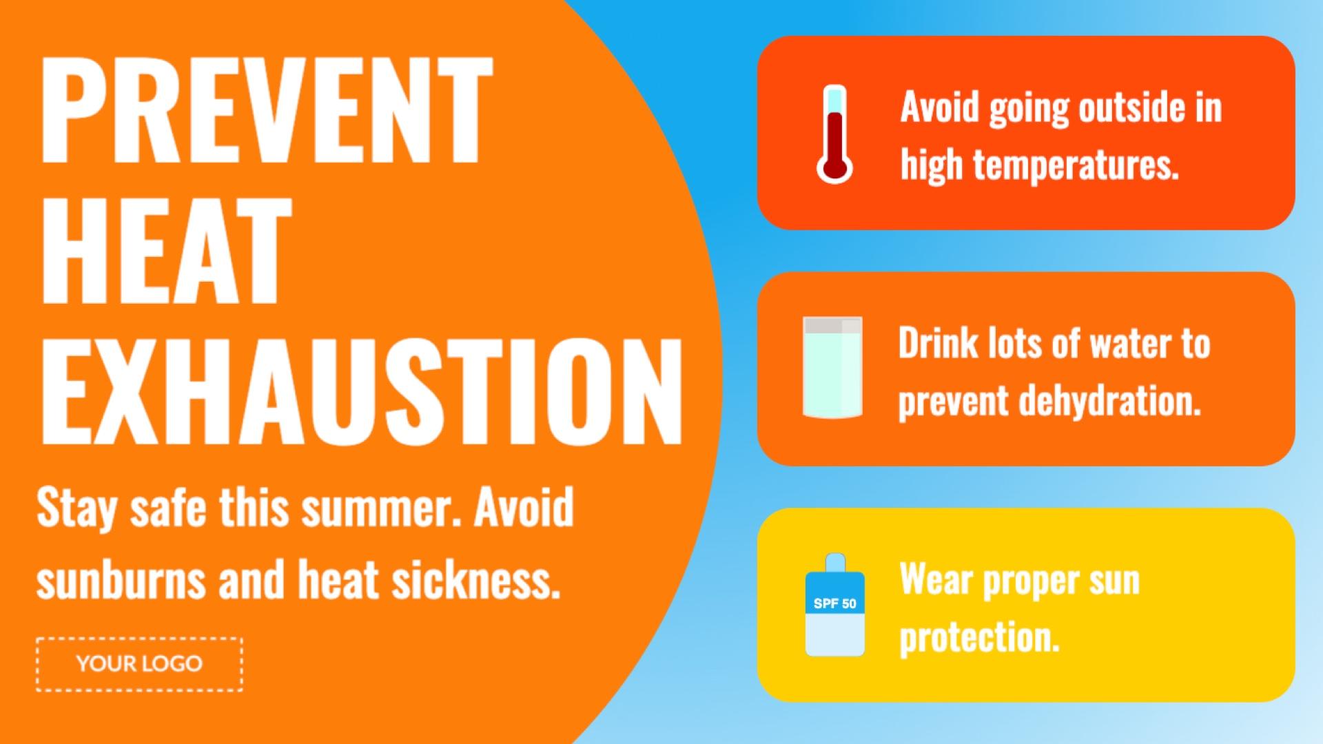 Campaign Heat Exhaustion Prevention Digital Signage Template